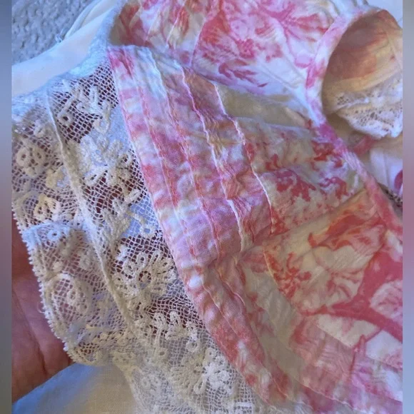 LoveShackFancy collar pink floral and off white lace collar - Picture 8 of 10